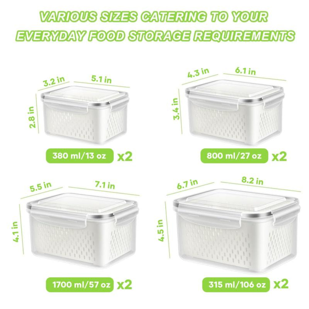 8PCS Fruit Storage Containers for Fridge