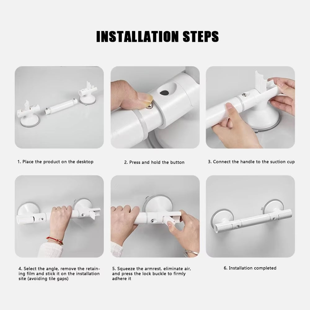 No-Drill Shower Grab Bar