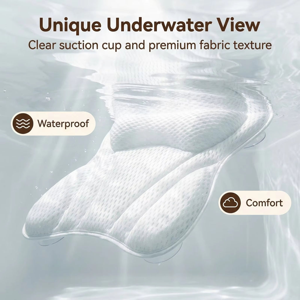 Non-Slip Bath Pillow with Neck & Back Support
