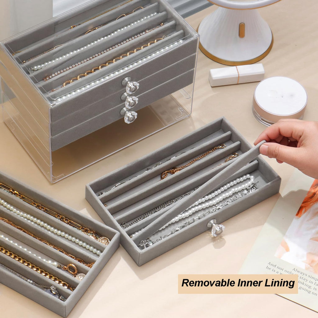 Necklace Storage Box, 3-Tier Jewelry Organizer