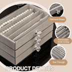 Necklace Storage Box, 3-Tier Jewelry Organizer