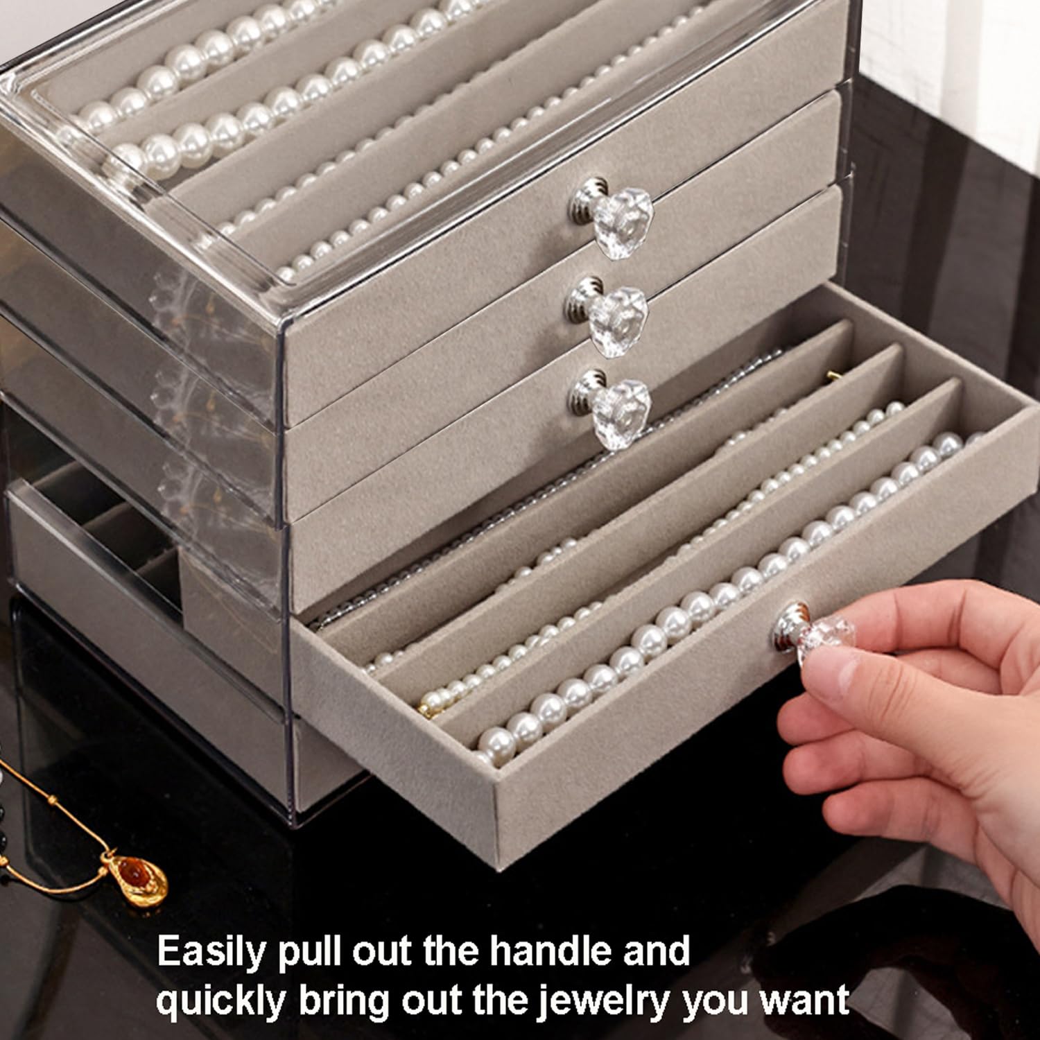 Necklace Storage Box, 3-Tier Jewelry Organizer