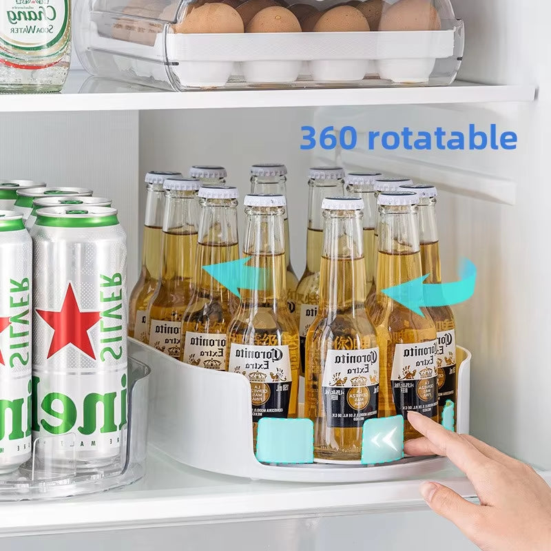 Multifunctional 360° Rotating Refrigerator Organizer
