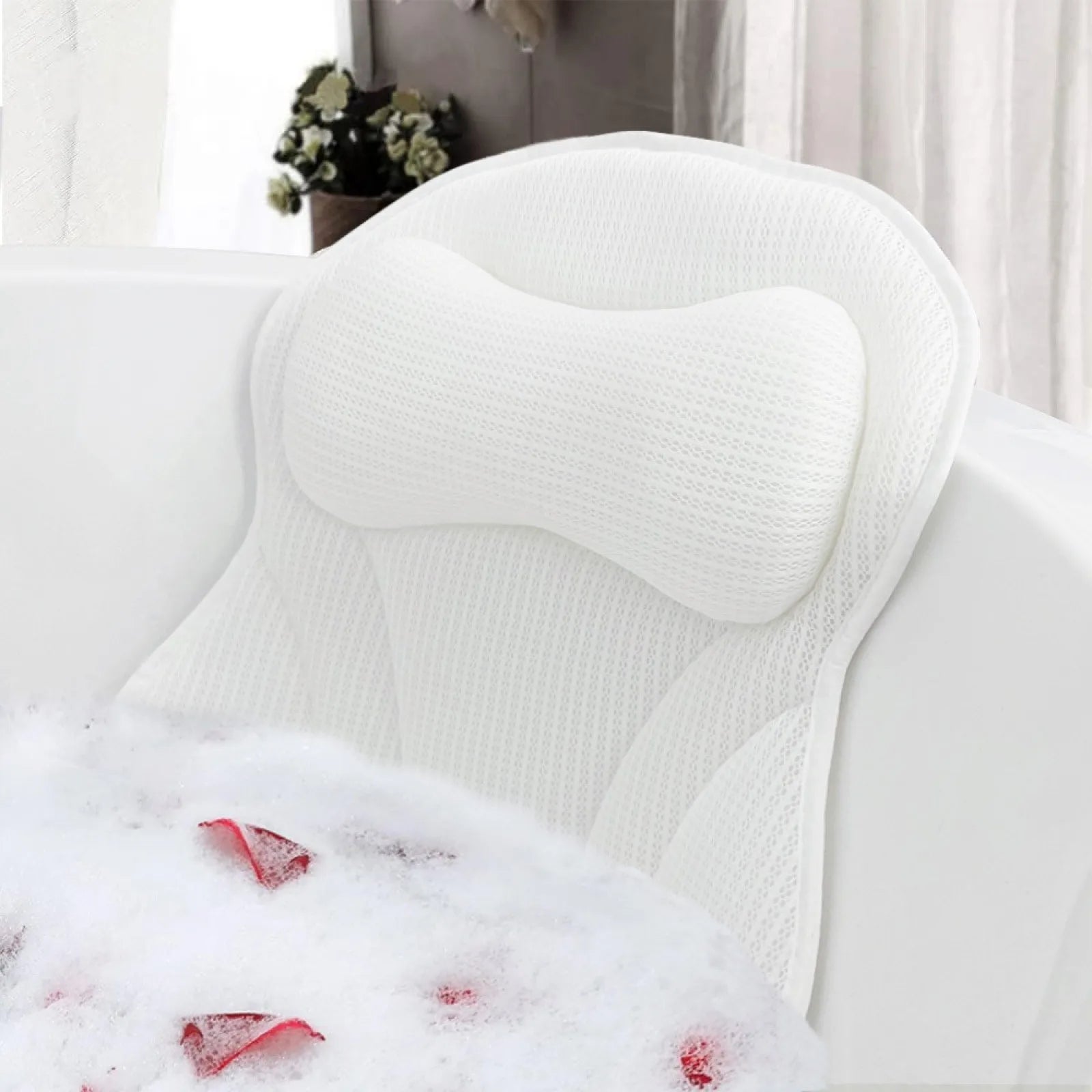 Non-Slip Bath Pillow with Neck & Back Support