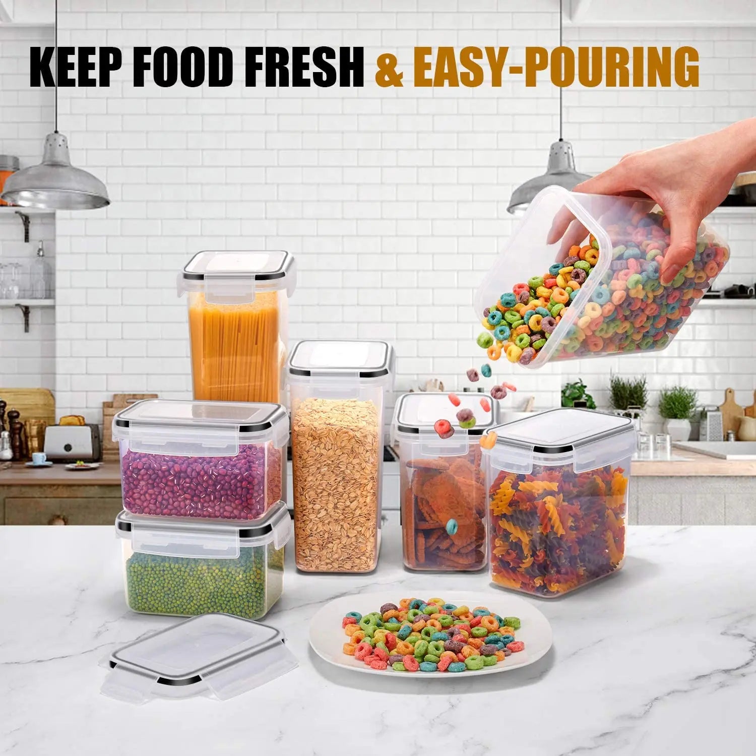 Food Containers Set BPA Free Plastic Airtight Storage Box (7pcs)