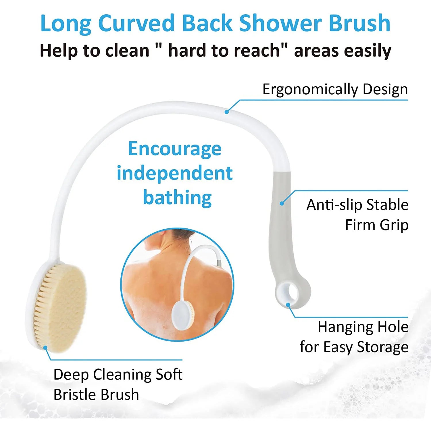 Long Handle Back & Body Shower Brush