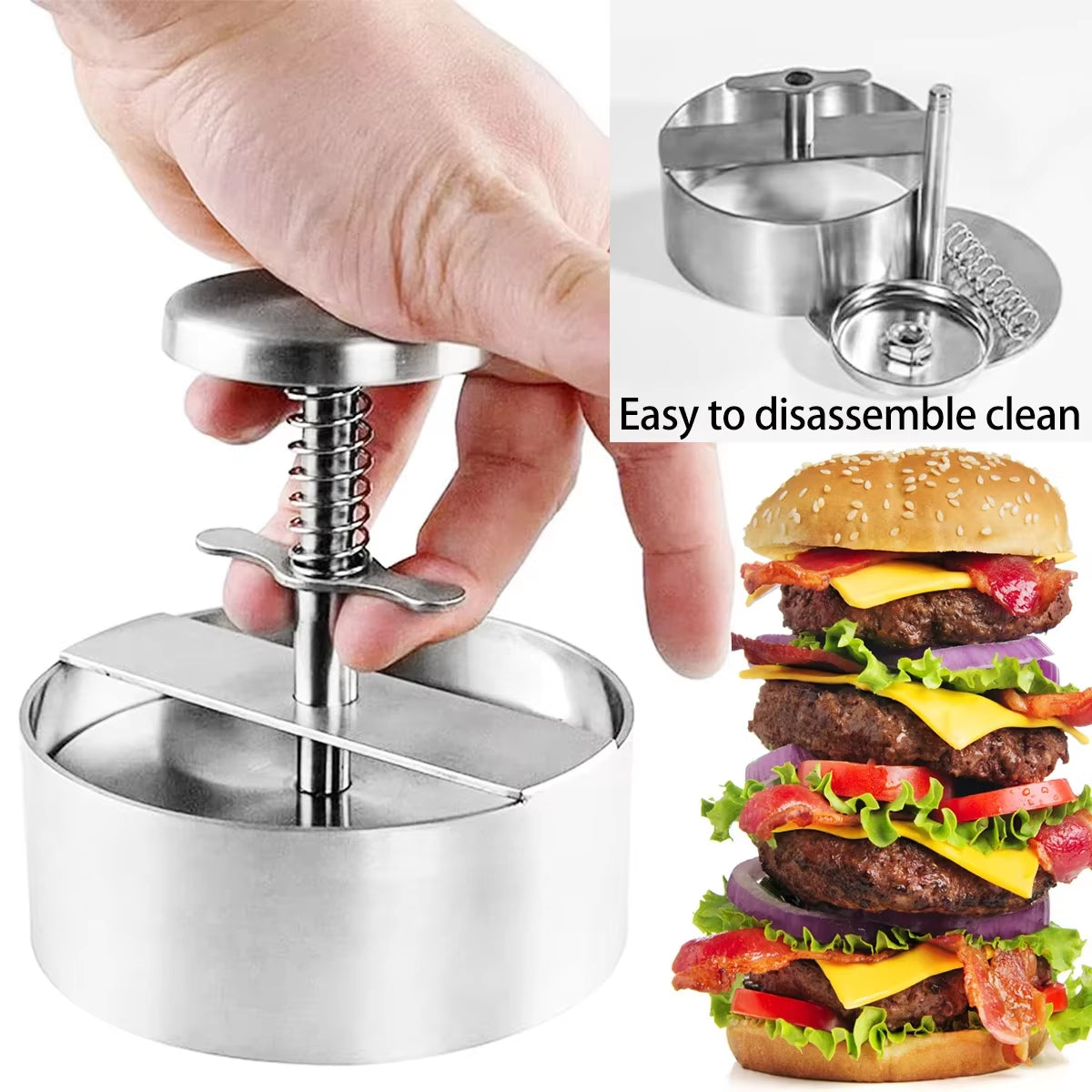 Stainless Steel Burger Press