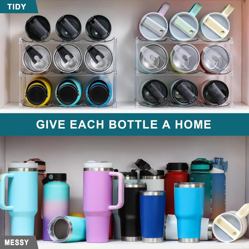 Stackable Water Bottle & Tumbler Storage Rack