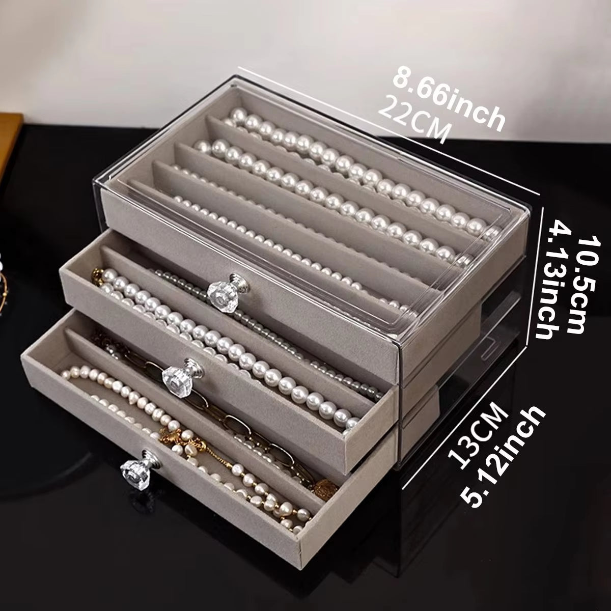 Necklace Storage Box, 3-Tier Jewelry Organizer