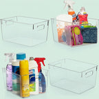 Clear Plastic Storage Bins for Pantry Organization (4 PCS)