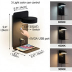 LED Wall Sconce with USB Charging Port