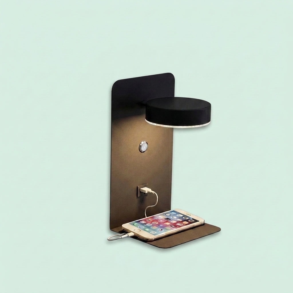 LED Wall Sconce with USB Charging Port
