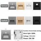 LED Motion Sensor Night Light Recessed Wall Lamp