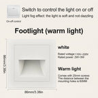 LED Motion Sensor Night Light Recessed Wall Lamp
