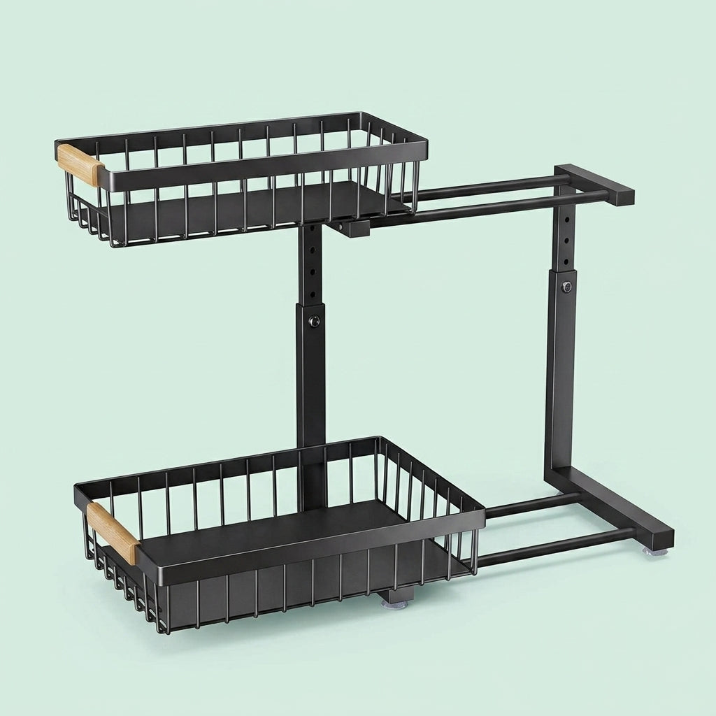 Adjustable 2 Tier Under Sink Storage Organizer