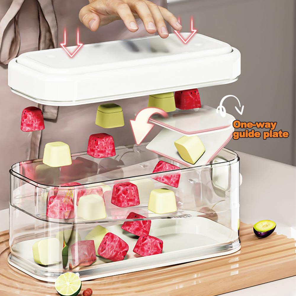 Grid Ice Cube Tray with Lid & Bin