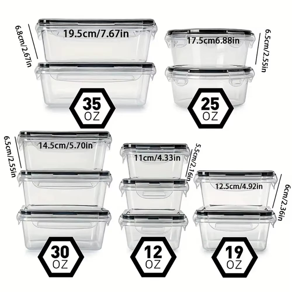 12PCS BPA-Free Food Storage Containers Set