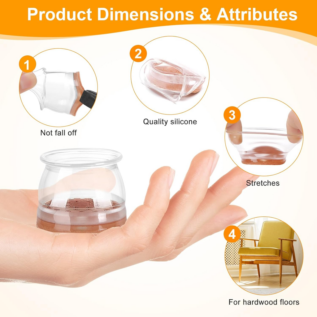 Transparent Chair Leg Floor Protector