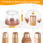 Transparent Chair Leg Floor Protector