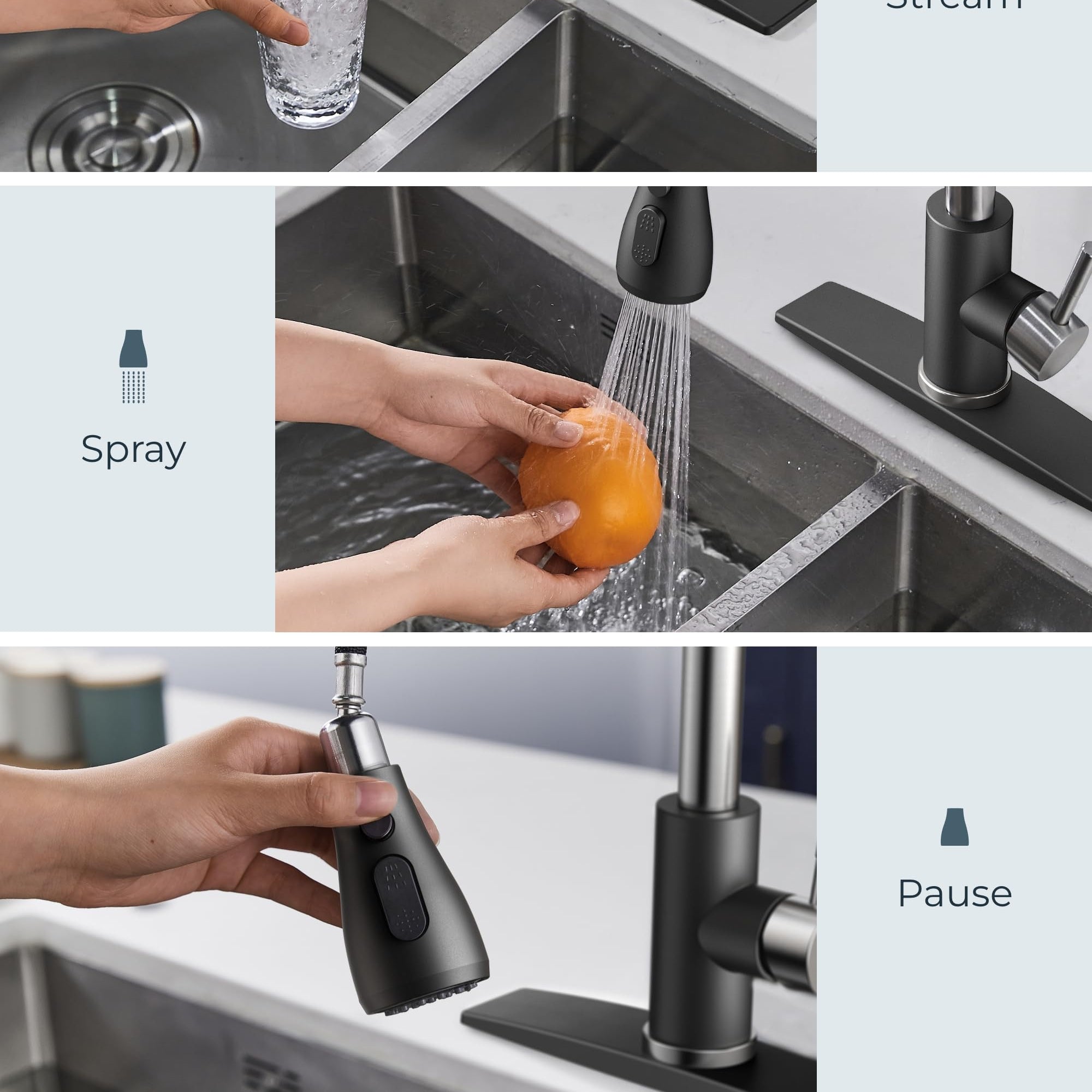 Kitchen Faucets with Pull Down Sprayer
