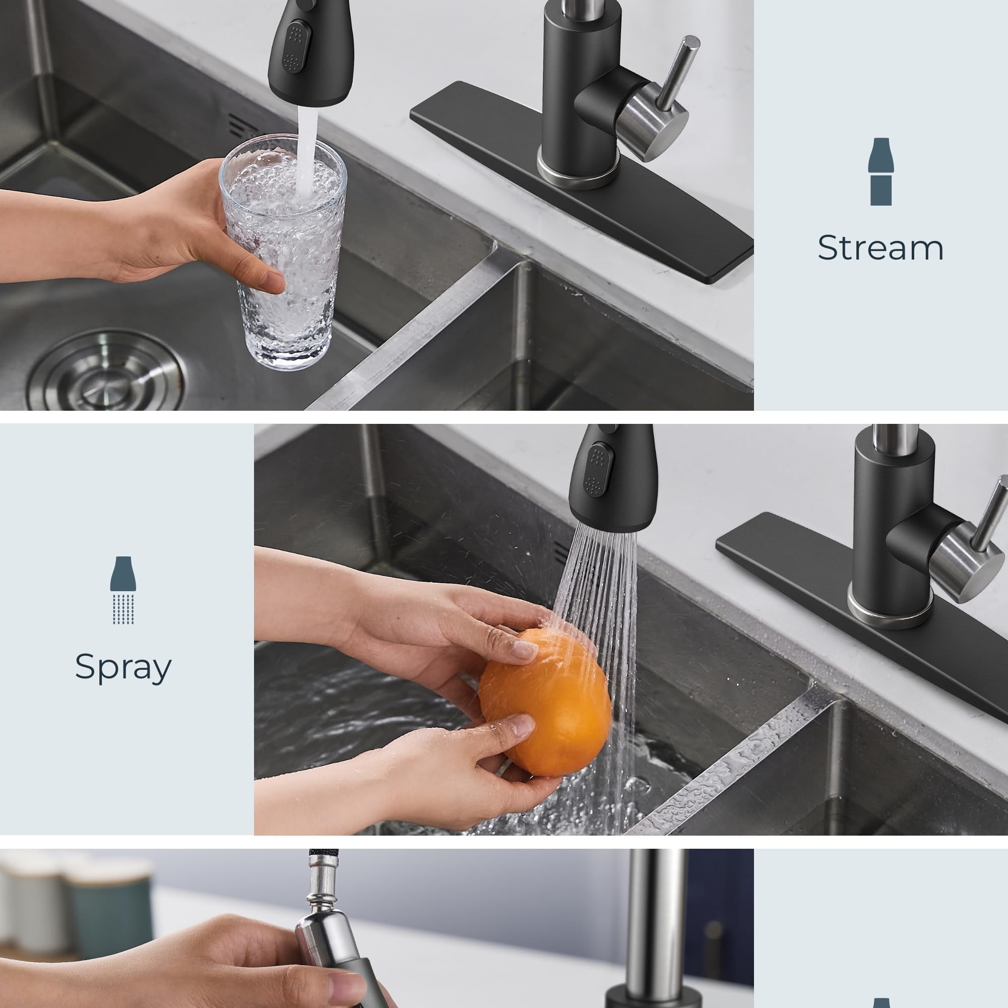 Kitchen Faucets with Pull Down Sprayer
