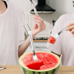 2-in-1 Stainless Steel Fruit Cutter, Dual Head Watermelon Fork Slicer Tool, Watermelon Cube Cutter