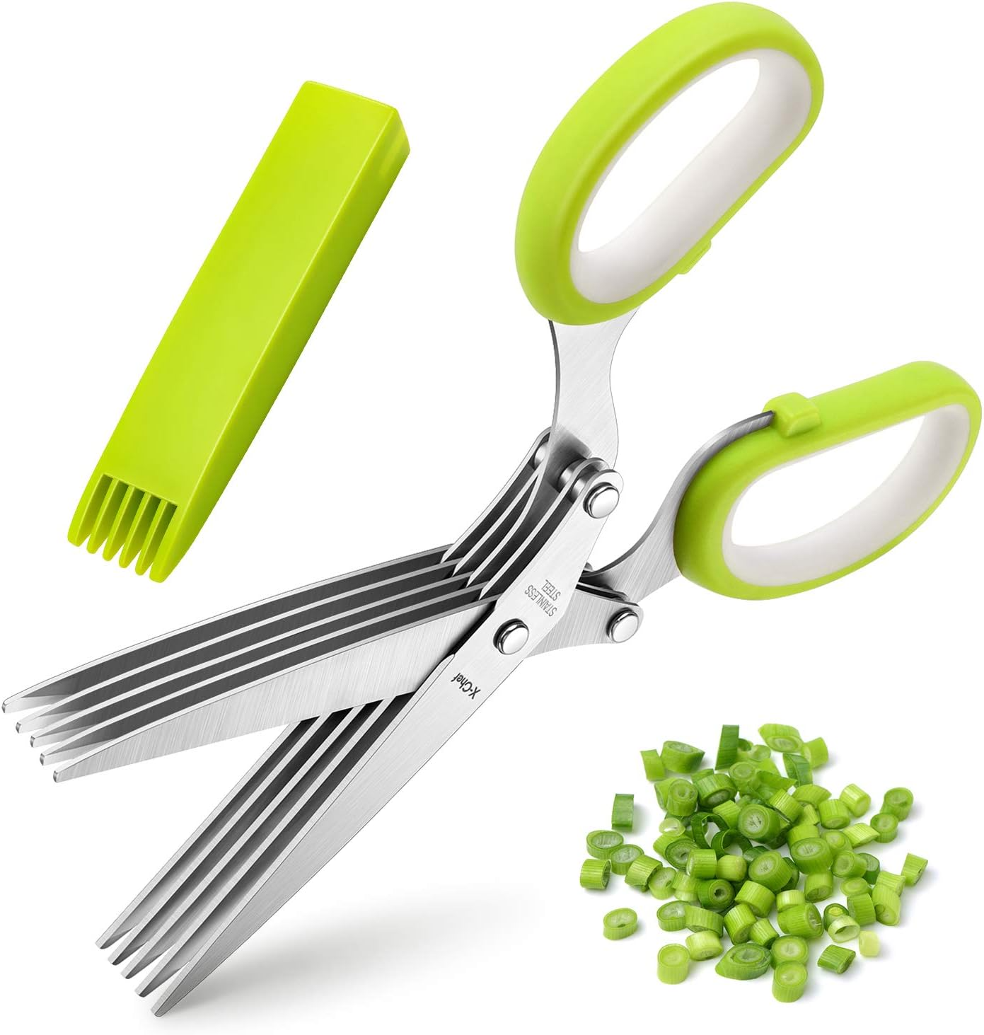 5 Blade Kitchen Salad Scissors, Stainless Steel Kitchen Shear Set