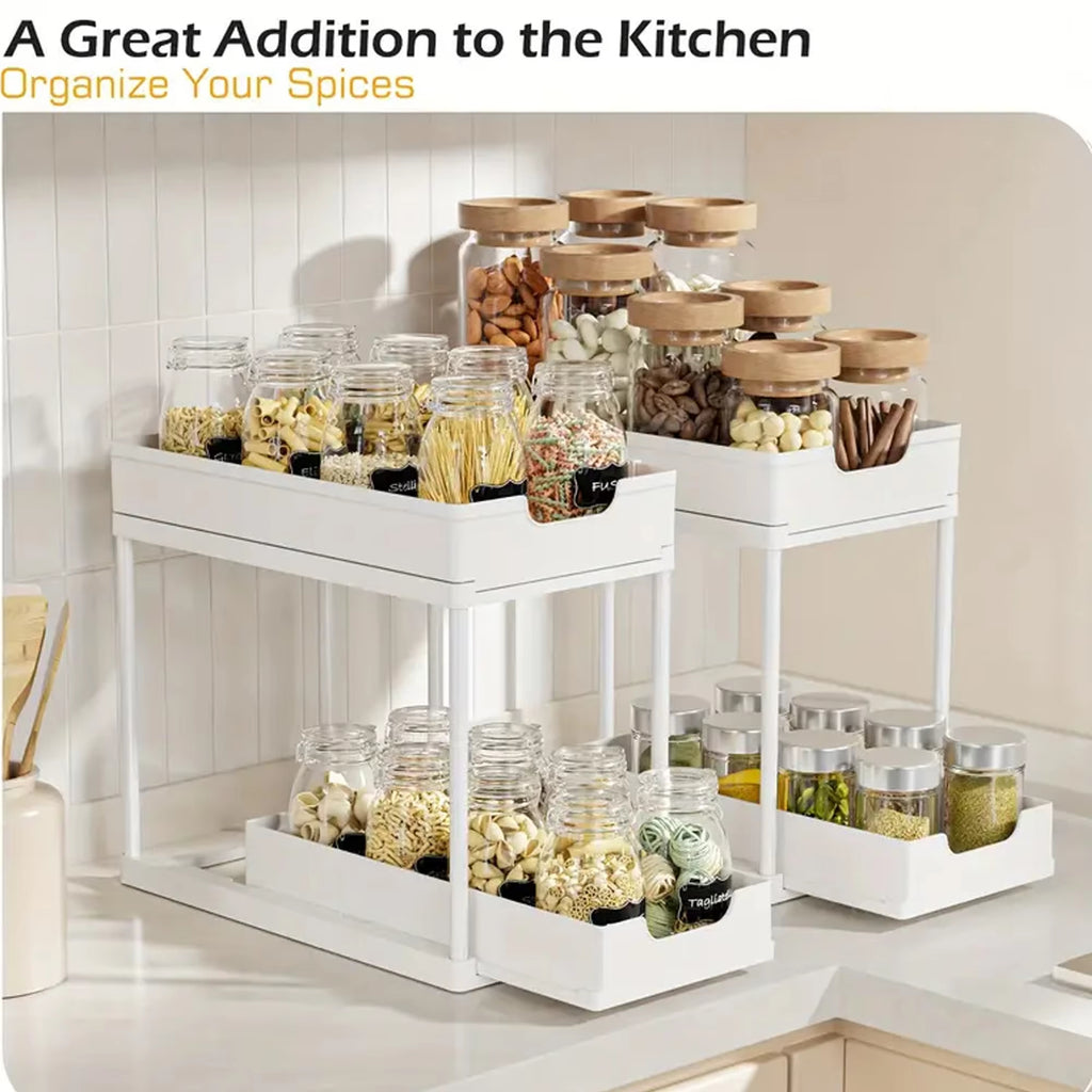 Double Layer Pull-Out Under Sink Storage Organizer