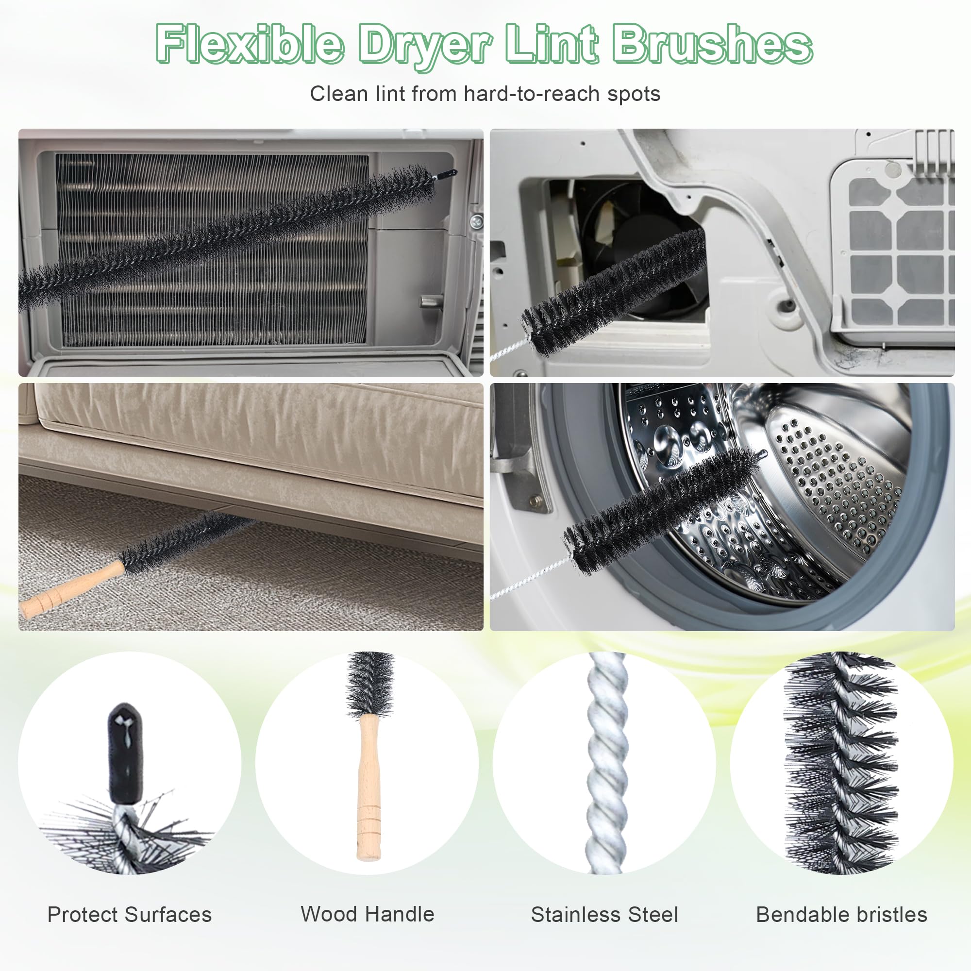 5 Pcs Dryer Vent Cleaner Kit