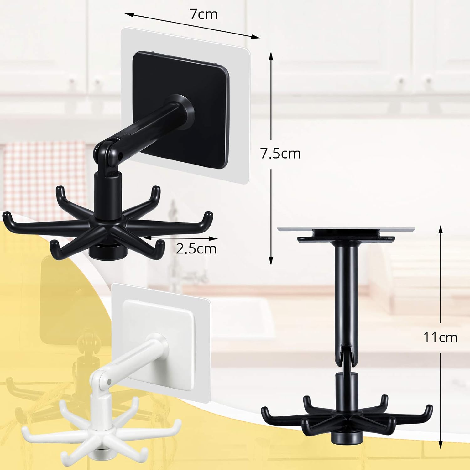 4PCS 360° Rotating Folding Hooks