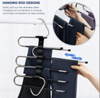 Space Saving 6 Tier Pant Hangers, Magic Pants Hangers Space Saving