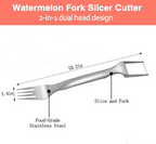 2-in-1 Stainless Steel Fruit Cutter, Dual Head Watermelon Fork Slicer Tool, Watermelon Cube Cutter