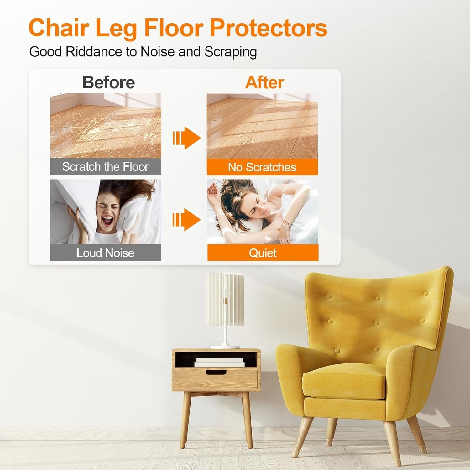 Transparent Chair Leg Floor Protector