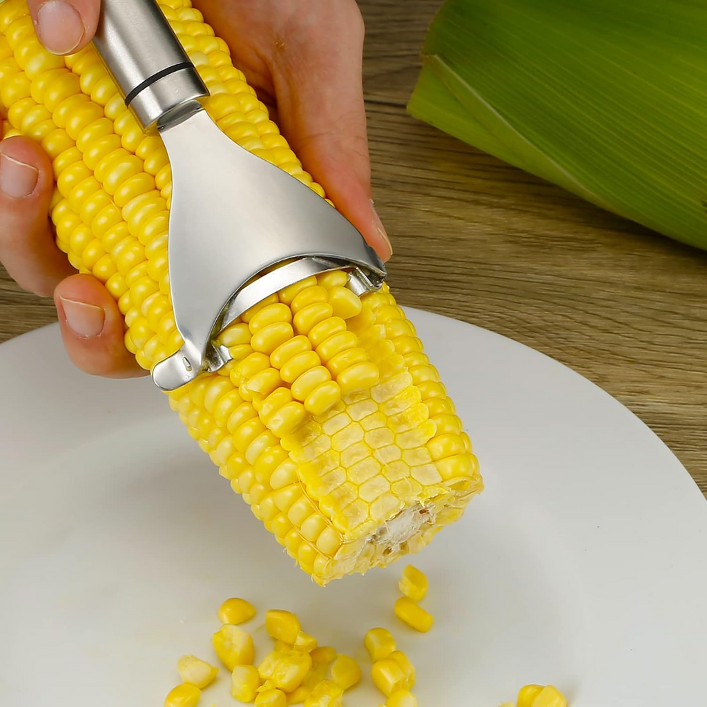Corn Peeler Stainless Steel, Corn Stripper and Corn Holder Tool, Corn Planer Cutter Thresher Scraper