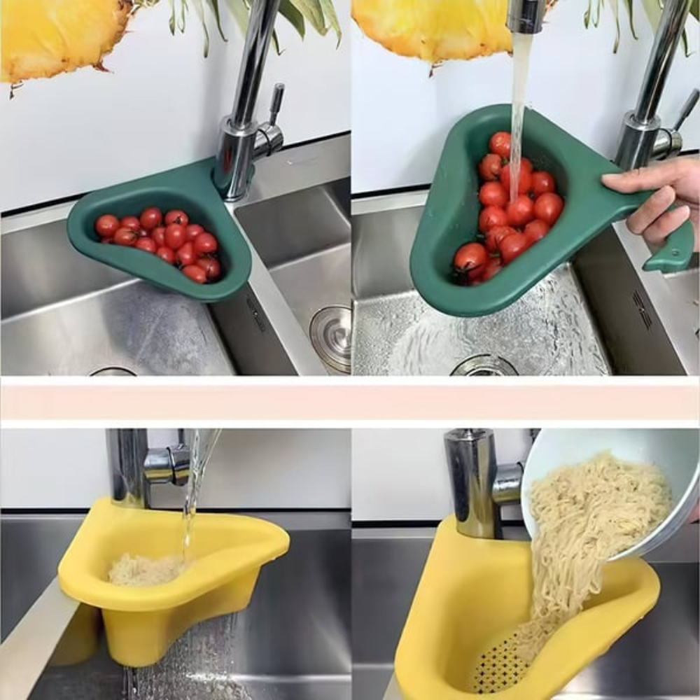 Kitchen Sink Drain Basket Swan Drain Rack, Multifunctional Drainer Rack, Vegetable and Fruit Drainer Basket