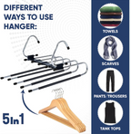 Space Saving 6 Tier Pant Hangers, Magic Pants Hangers Space Saving