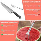 2-in-1 Stainless Steel Fruit Cutter, Dual Head Watermelon Fork Slicer Tool, Watermelon Cube Cutter