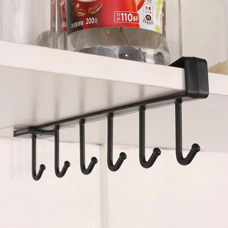 Multi-Purpose 6-Hook Under Shelf Organizer