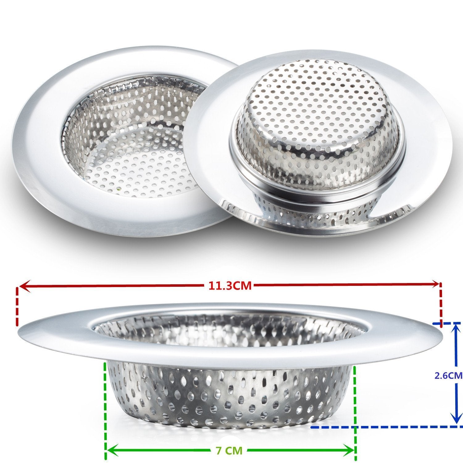 2PCS Kitchen Sink Strainer