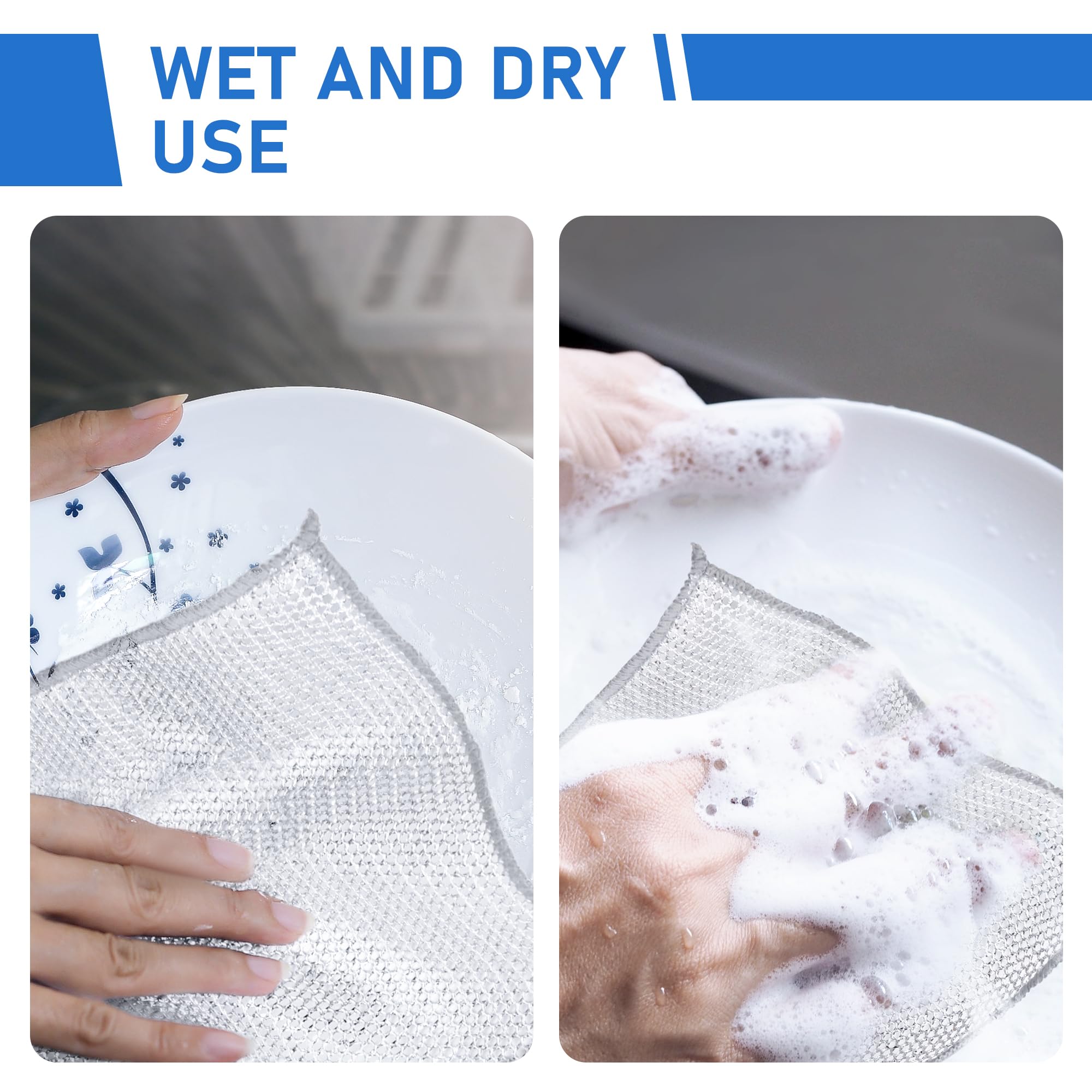 10PCS Non-Scratch Steel Wool Dishcloth Set