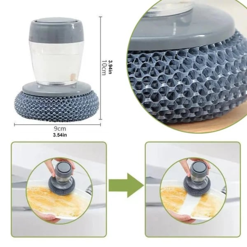 Kitchen Soap Dispensing Palm Brush, Kitchen Scrubber, Add Liquid Multifunctional Dishwashing Brush Kitchen Cleaning Tool