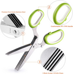 5 Blade Kitchen Salad Scissors, Stainless Steel Kitchen Shear Set