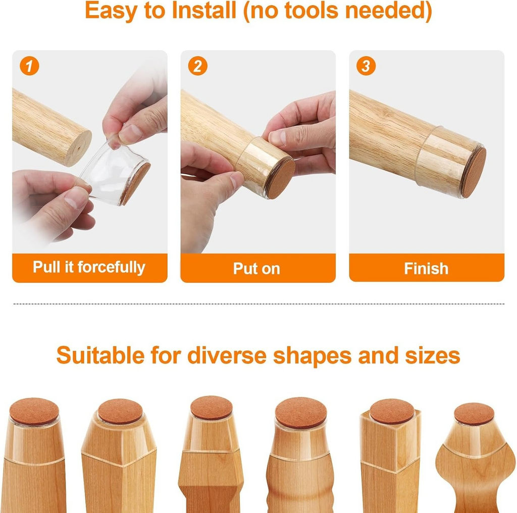 Transparent Chair Leg Floor Protector