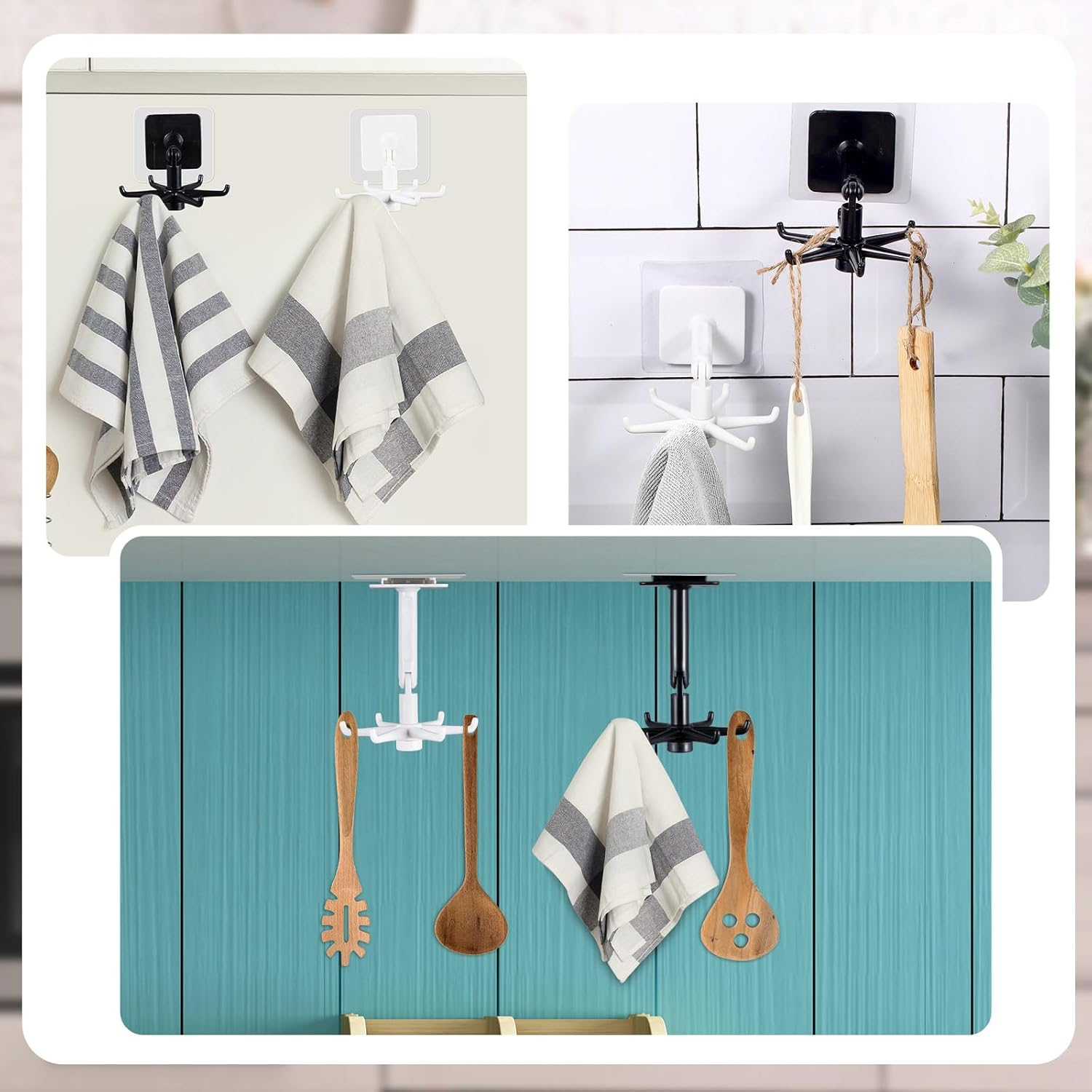 4PCS 360° Rotating Folding Hooks