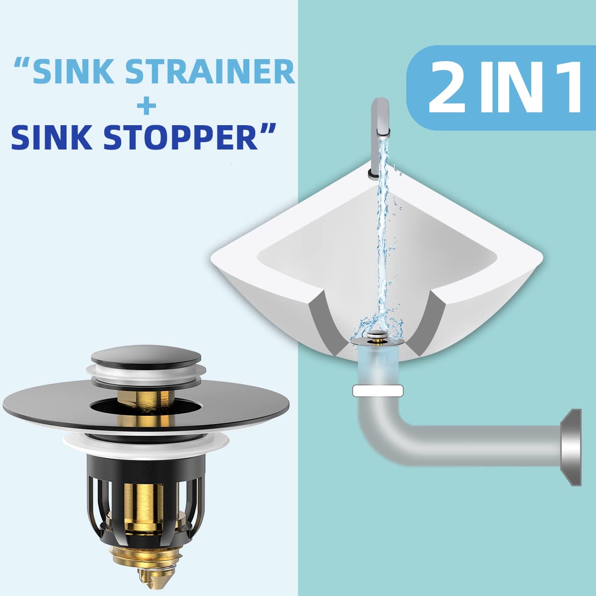 Universal 2 in 1 Bathroom Sink Stopper
