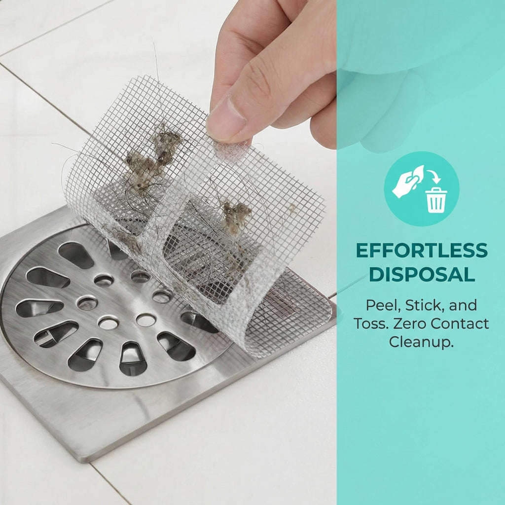 Shower Drain Hair Catcher Mesh Stickers