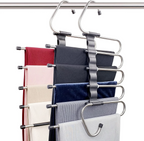 Space Saving 6 Tier Pant Hangers, Magic Pants Hangers Space Saving