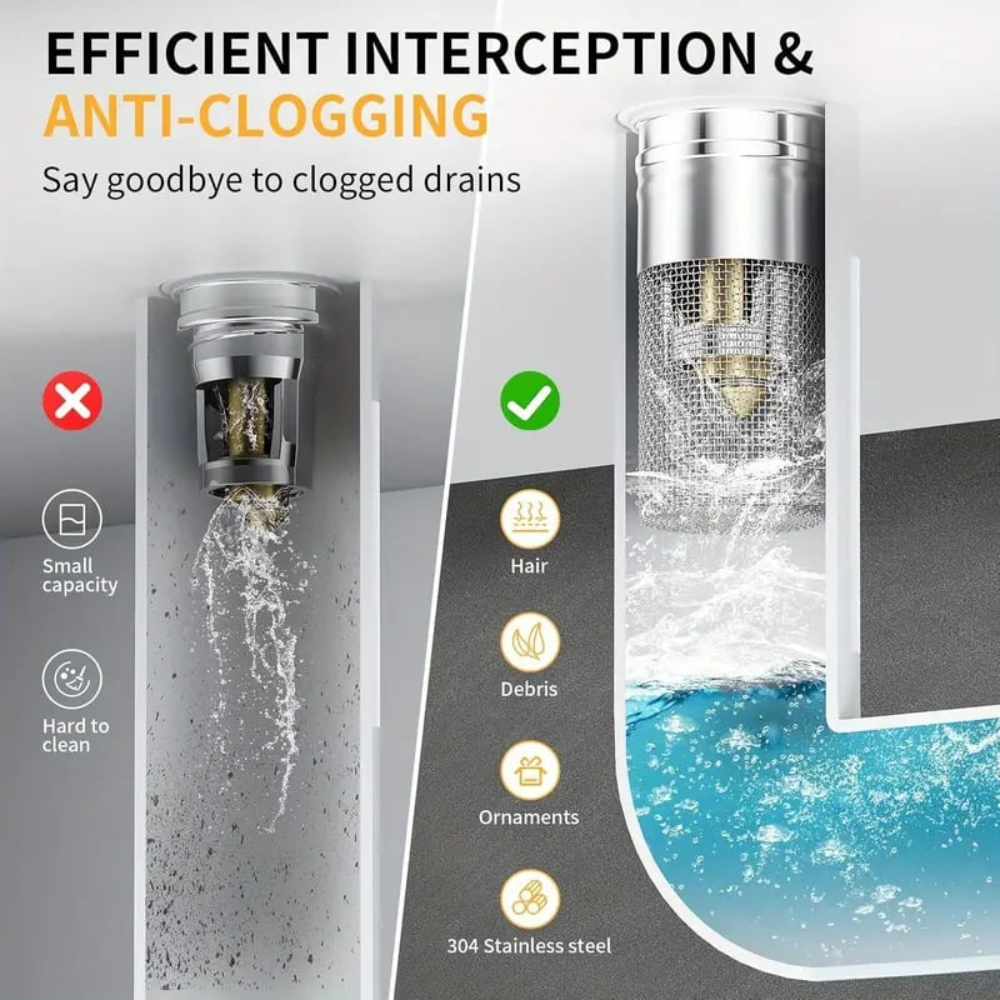 2-Pack Bathroom Sink Stopper & Hair Catcher