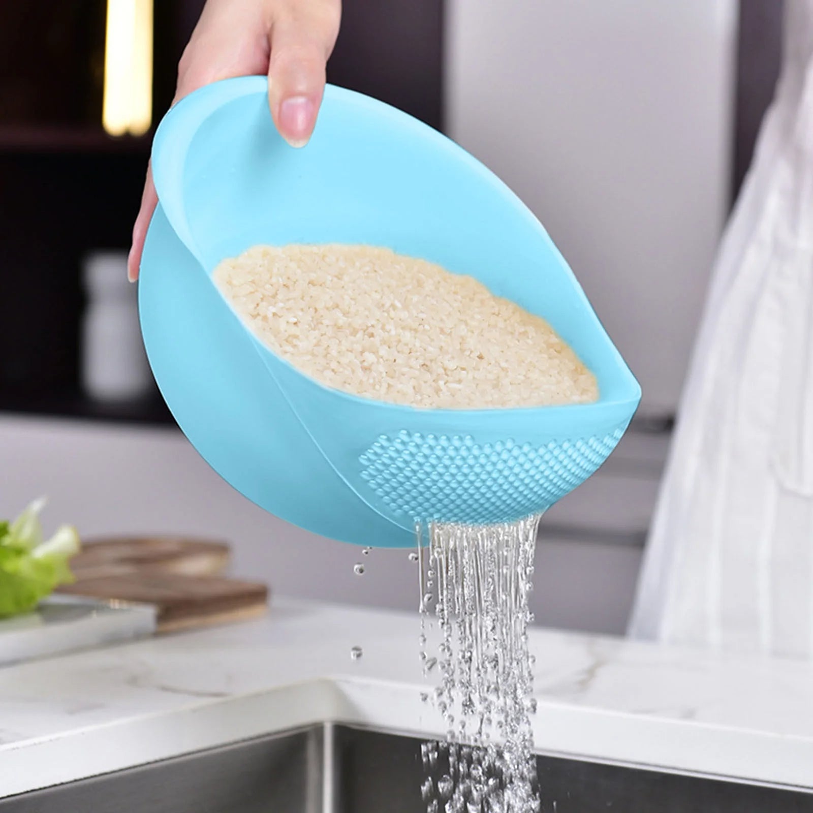 Kitchen Silicone Double Drain Basket Bowl Washing Storage Basket Strainers Bowls Drainer Vegetable Cleaning Colander Tool