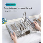 Expandable Over Sink Drain Basket Dish Rack